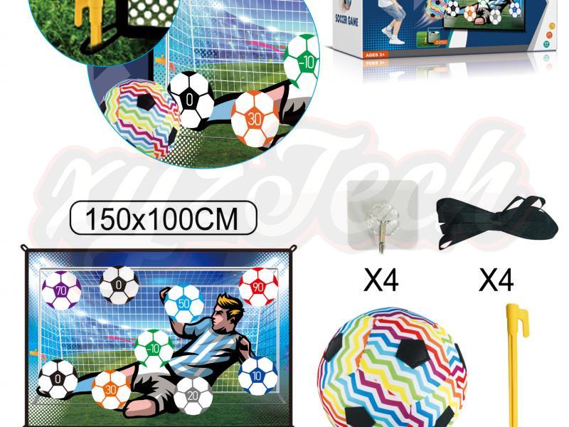 Soccer goal dart cloth set with double ball