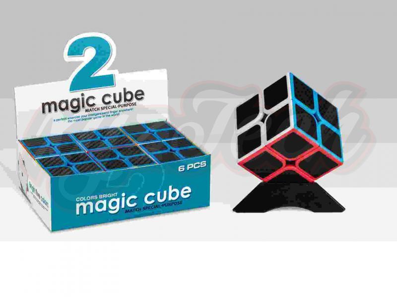 Second order solid Rubik's Cube (Carbon fiber sticker)