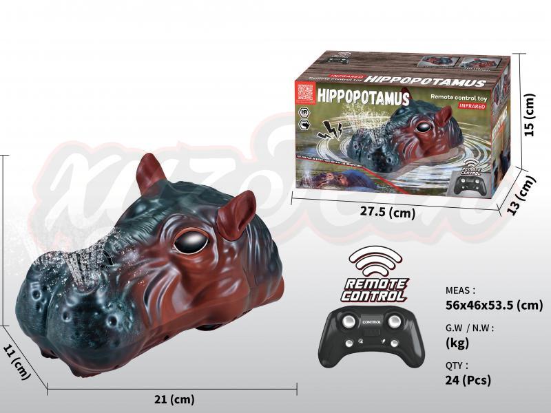 2.4G Remote control hippo/Remote control boat water toy with spray function