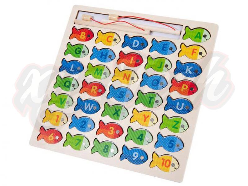 Wooden magnetic fishing board