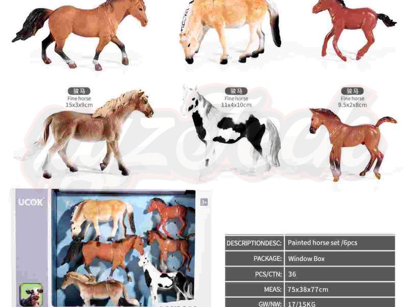 Six painted horses