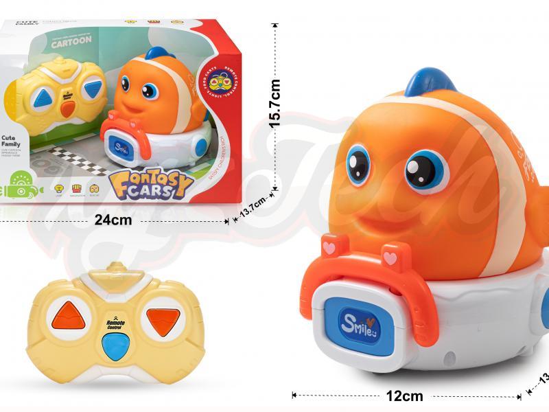 2.4G 3-way remote control vinyl clown fish car (with lights and music)			