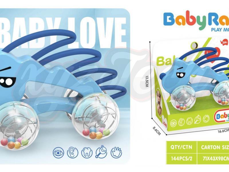 Baby rattle car (hedgehog)