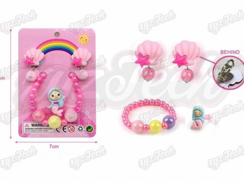 Girls‘ Jewelry-Mermaid Ear Clip, Bracelet Suit