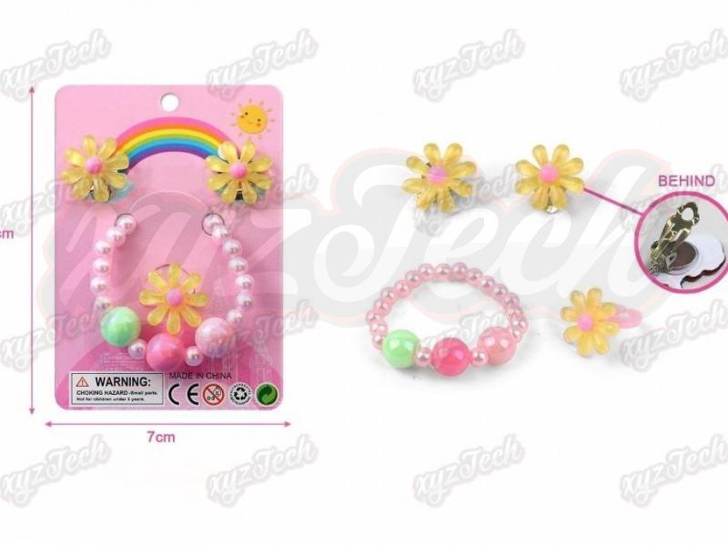 Girls‘ Jewelry-Ear Clip, Bracelet Suit