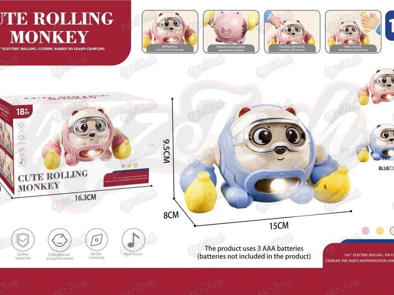 Electric toy tumbling monkey series tumbling bear with music with lights
