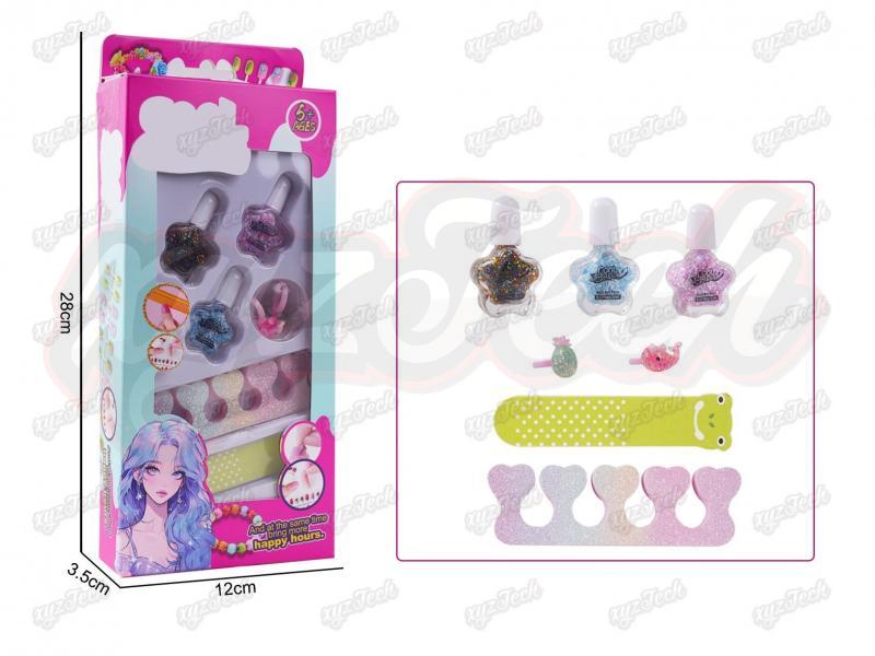 DIY Nail art set (nail polish + ring + Toe divider + nail file)