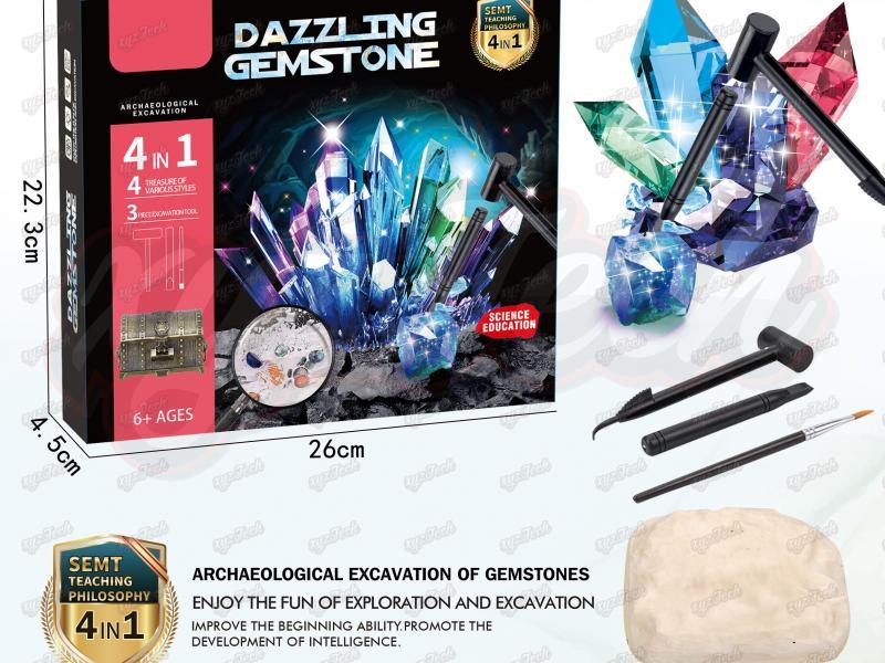 Gemstone archaeological excavation (4 pieces of gypsum)
