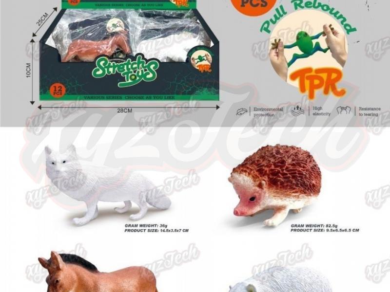 TPR soft glue (white brown bear/white fox/horse/hedgehog)(12PCS single price)