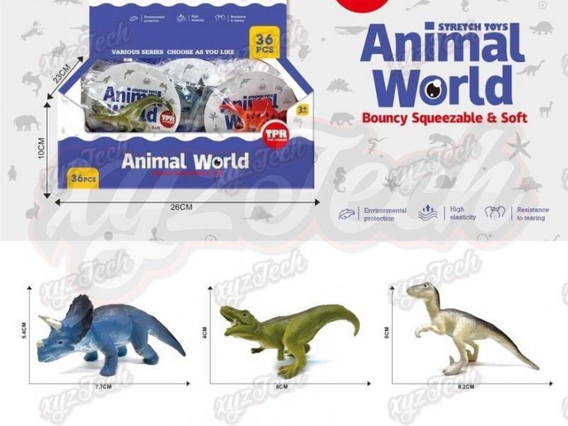 TPR Soft Dinosaur Series (Spinosaurus/Tyrannosaurus/Velociraptor/Giant Dragon/Cattle Dragon/Triceratops)(36PCS Single Price)