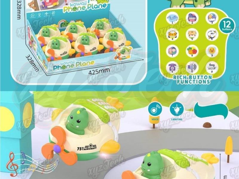 Puzzle Early Education Dinosaur Aircraft Telephone English Version