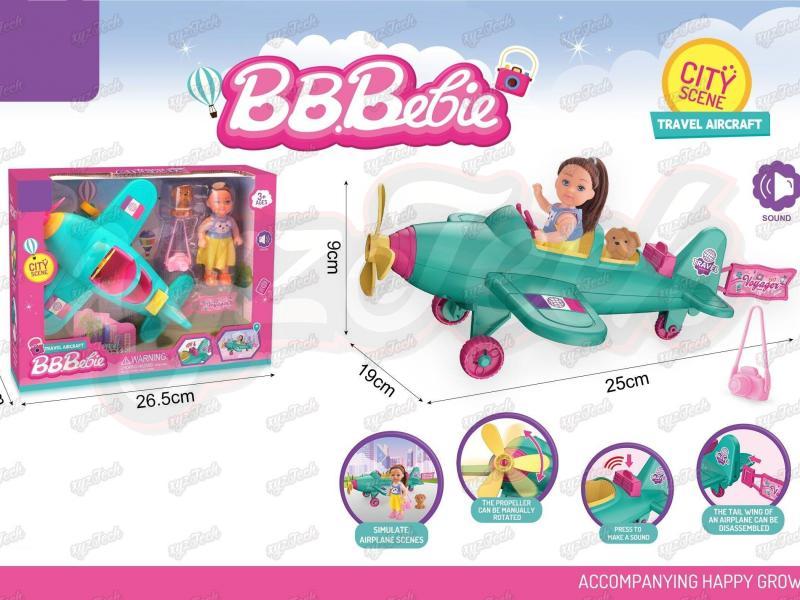 Barbie with airplane